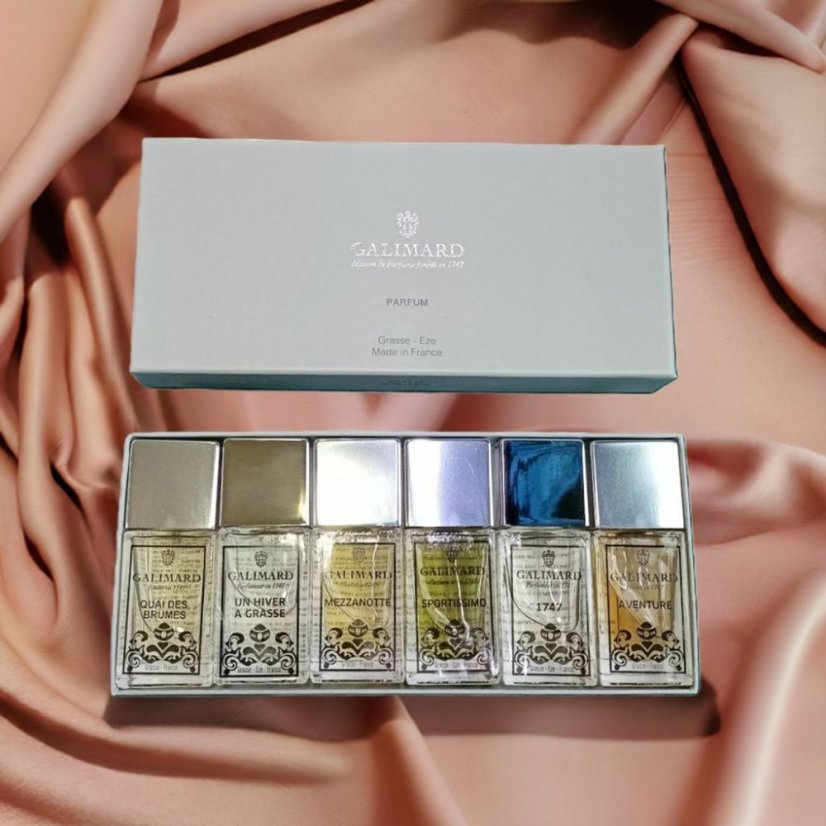 Výberová kolekcia 6 luxusných pánskych mini parfumů, Galimard, pánsky parfum, 6 x 15ml