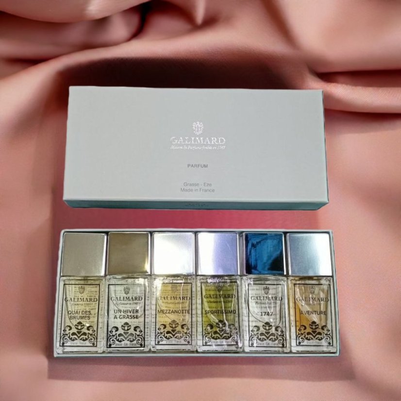 Výberová kolekcia 6 luxusných pánskych mini parfumů, Galimard, pánsky parfum, 6 x 15ml